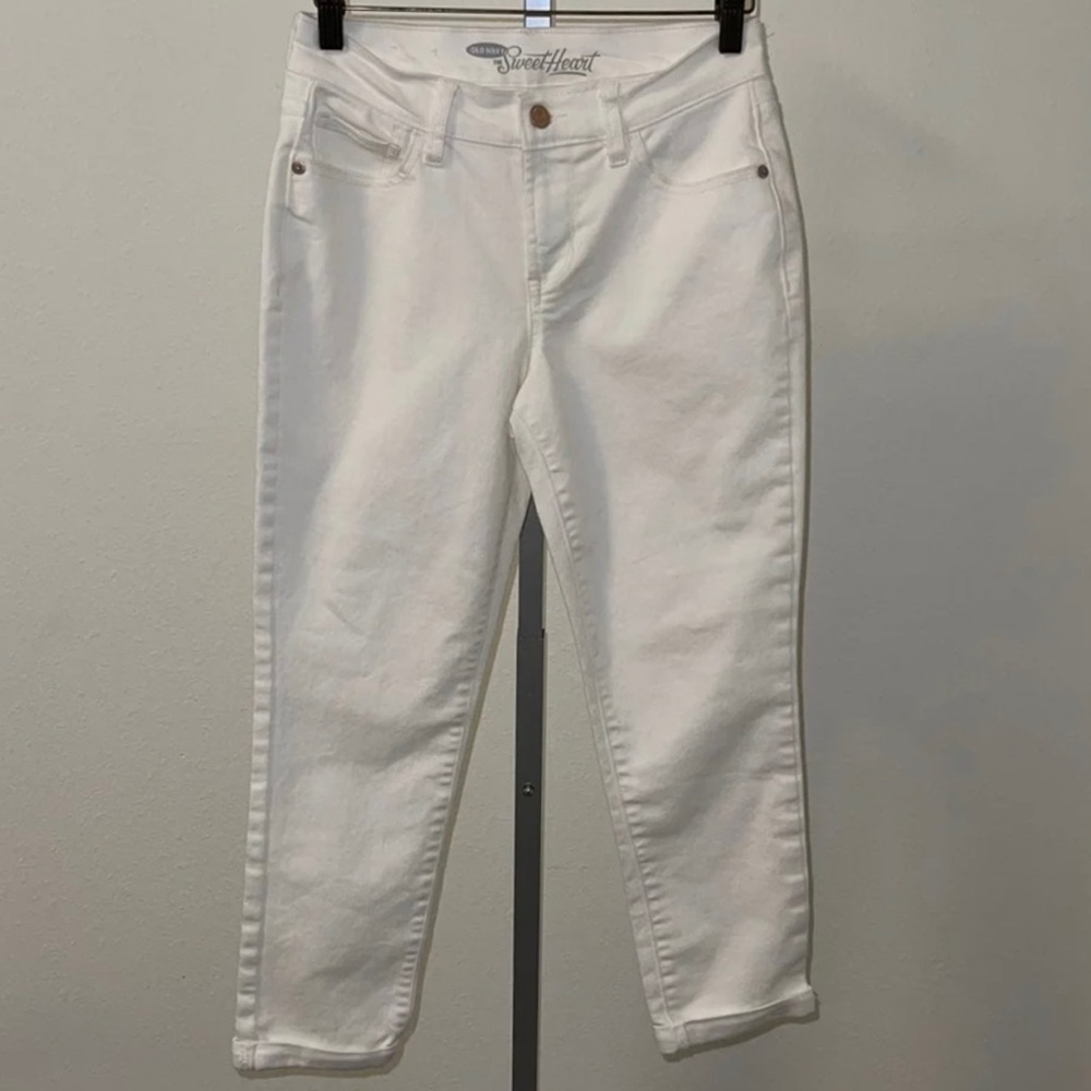 Old Navy Sweat Heart Bright White Capri Pants, Size 0
